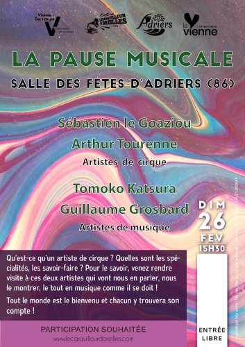 Pause Musicale - Salle des fêtes d'Adriers (86) - 15h30