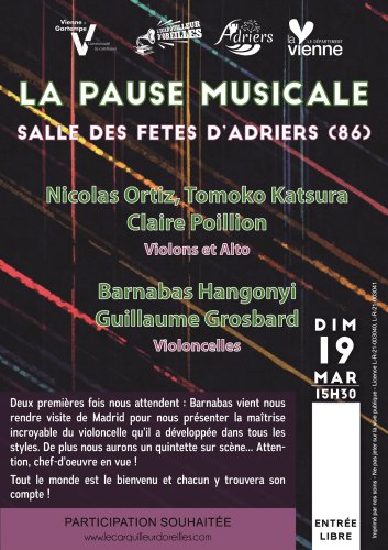 Pause Musicale - Salle des fêtes d'Adriers (86) - 15h30