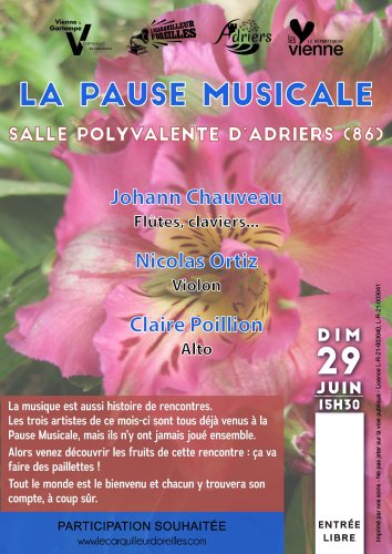 Pause Musicale - Salle des fêtes d'Adriers (86) - 15h30