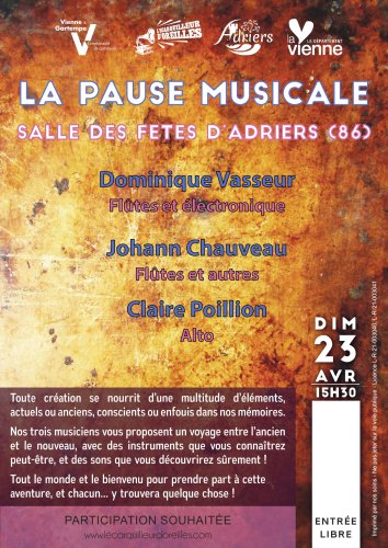 Pause Musicale - Salle des fêtes d'Adriers (86) - 15h30